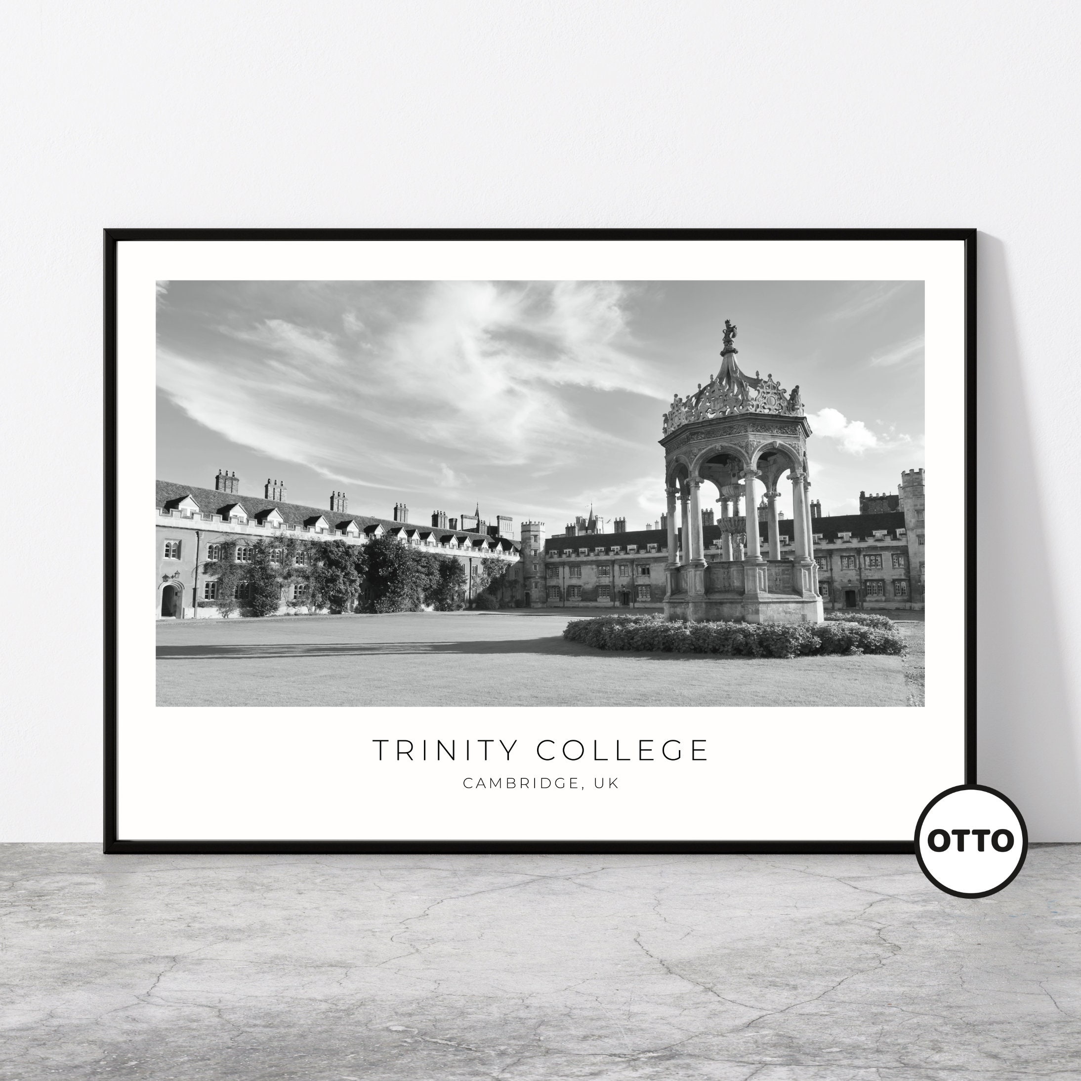 Trinity College Cambridge University Wall Art | Trinity College Great Court Fountain | Home Decor Print | Art Travel Poster | Gift Idea | UK