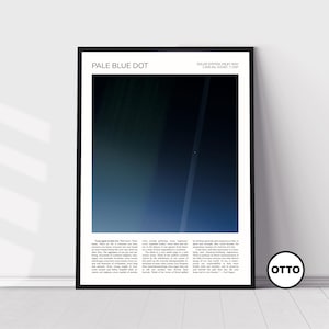 Pale Blue Dot High Resolution RECREATION Wall Art | Carl Sagan Pale Blue Dot Redacted Quote | Poster Print | Earth, Solar System, Milk Way