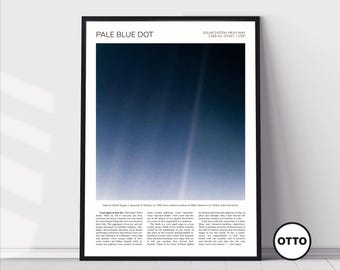 Pale Blue Dot Wall Art | Carl Sagan Pale Blue Dot | Authentic Photo Poster Print | Planet Earth, Solar System, Milk Way | Redacted Quote