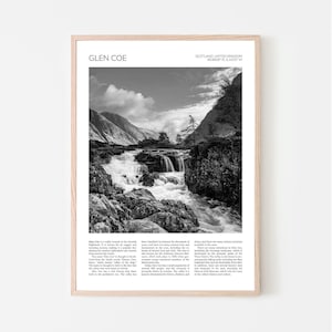 Glen Coe Wall Art | Glen Coe, Scotland Artful Travel Poster Print Photo | Landscape | UK