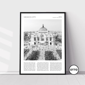 Mexico City Wall Art | Palacio De Bellas Artes, Mexico City Artful Travel Poster Print Photo | Cityscape | South America