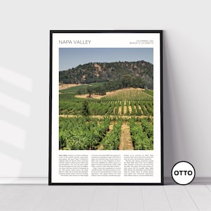 Napa Valley Wall Art | Napa Valley Home Decor Print | California Vineyard Art Travel Poster | Artful Photo Travel Gift Memento Idea | USA