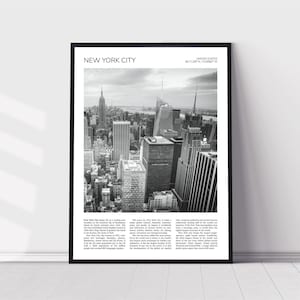 New York Wall Art | New York Home Decor | Manhattan Aerial View City | American Artful Travel Gift | United States Art Poster Print
