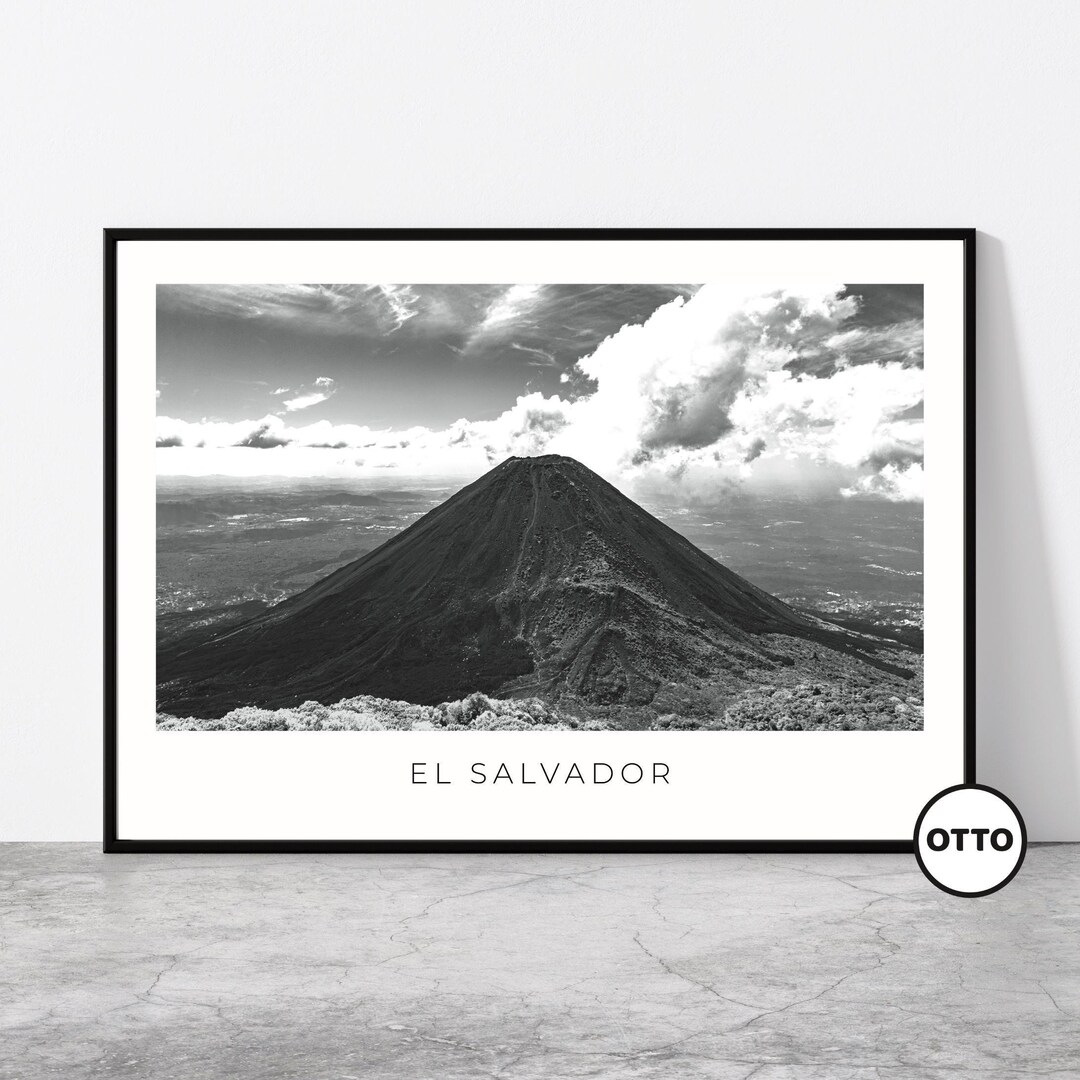 El Salvador Volcano Wall Art Print, Izalco Travel Poster