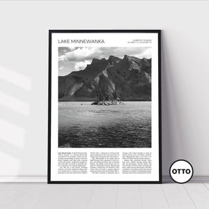 Lake Minnewanka Wall Art | Lake Minnewanka Artful Travel Poster Print Photo | Banff National Park, Alberta | Landscape | Canada