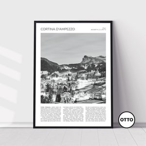Cortina d&#39;Ampezzo Wall Art | Cortina d&#39;Ampezzo Artful Travel Poster Print Photo | Town City | Province of Belluno, Italy, Europe