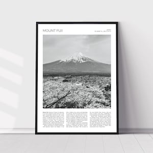 Mount Fuji Wall Art | Mt Fuji Home Decor | Landscape | Japanese Artful Travel Gift | Japan Art Poster Print