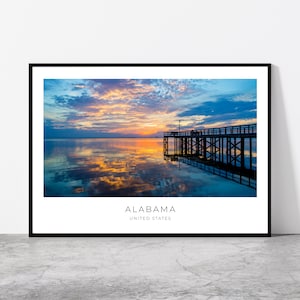 Alabama Wall Art | Alabama Artful Travel Poster Print Photo | Mobile Bay, Alabama Gulf Coast | Landscape | USA