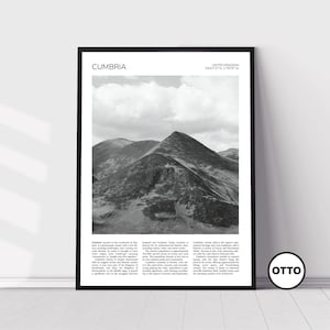 Cumbria Wall Art | Cumbria Home Decor | Keswick Landscape | English Artful Travel Gift | England, United Kingdom Art Poster Print