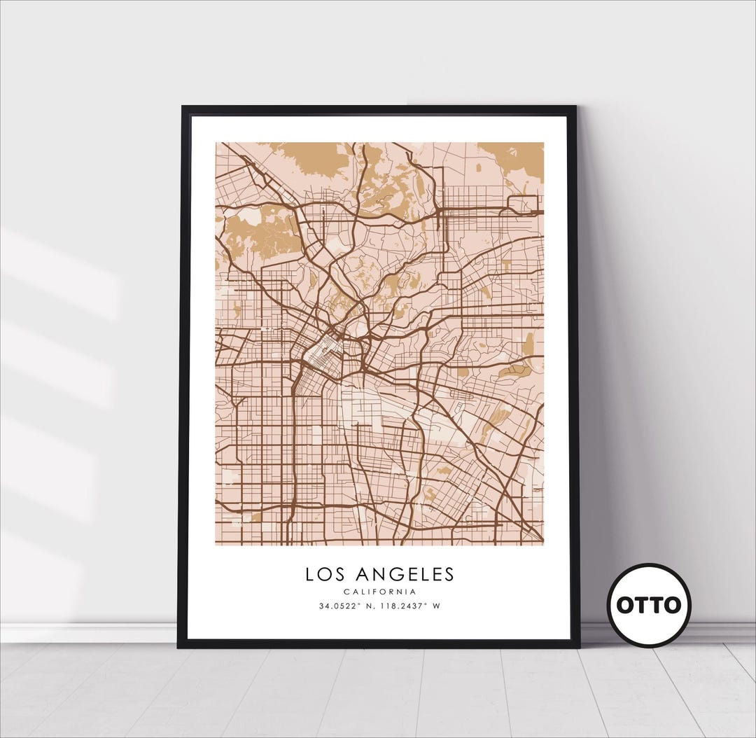 Los Angeles Street Map Poster | Minimalist City Map Wall Art | Home ...