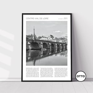 Centre-Val de Loire Wall Art | Centre-Val de Loire Home Decor | Bridge Jacques-Gabriel, Loire River | Travel Gift | France Art Poster Print