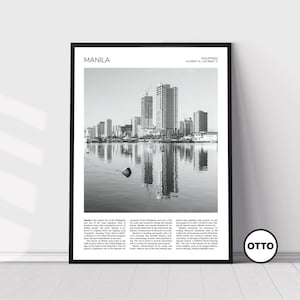 Manila Wall Art | Manila Bay, Manila Artful Travel Poster Print Photo | Cityscape | Philippines