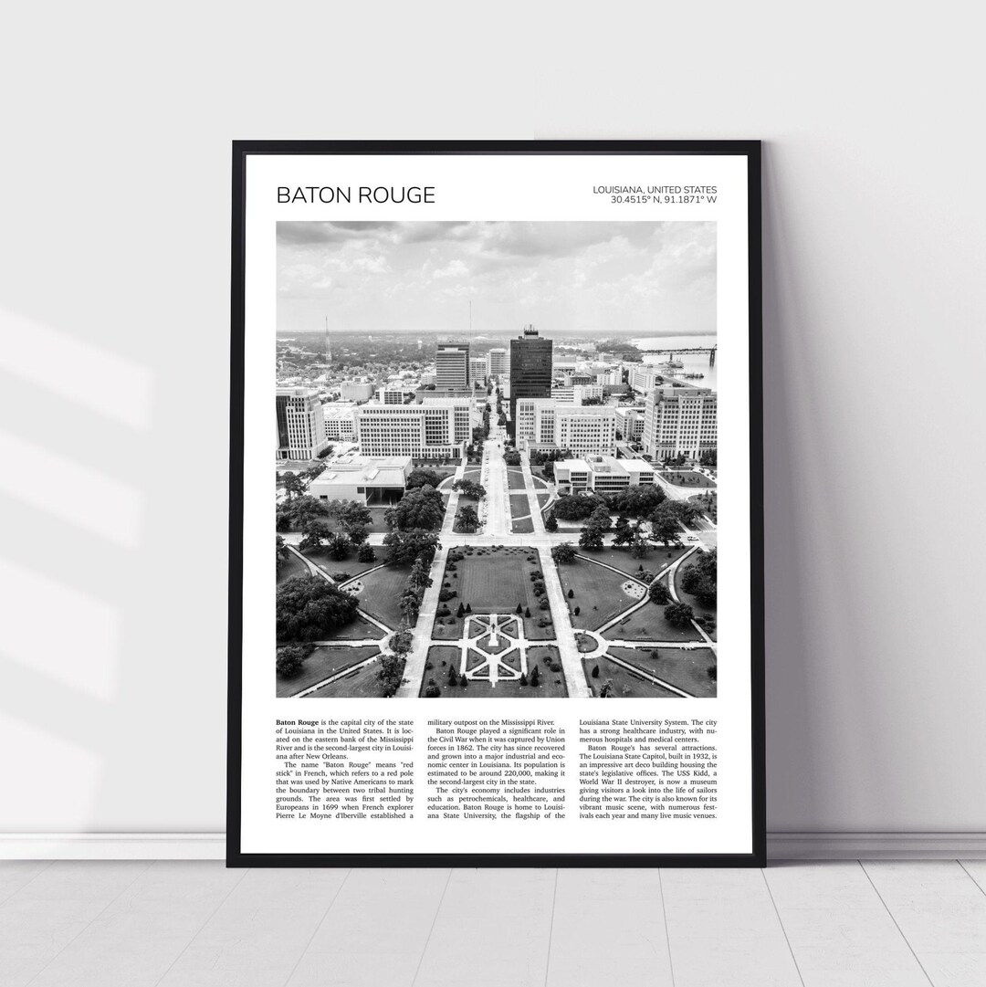 Baton Rouge Cityscape Print: Travel Wall Art (digital or Printed) - Etsy