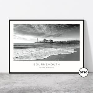 Bournemouth Wall Art | Bournemouth Pier Home Decor Print | Beach, Landscape Art Poster Artful Travel Gift | England, UK