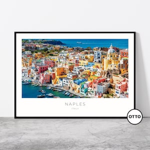 Naples Wall Art | Naples Home Decor Print | Old Town Port, Procida Art Travel Poster | Artful Photo Travel Gift Memento Idea | Italy