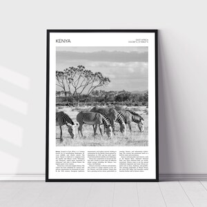 Kenya Wall Art | Kenya Artful Travel Poster Print Photo | Zebra, Samburu National Reserve | Landscape | East Africa