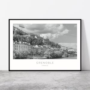 Grenoble Wall Art | Grenoble Home Decor | Cityscape, French Alps, Auvergne-Rhône-Alpes | French Artful Travel Gift | France Art Poster Print