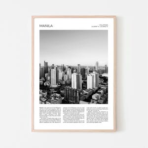 Manila Wall Art | Skyline, Manila Artful Travel Poster Print Photo | Cityscape | Philippines, Asia