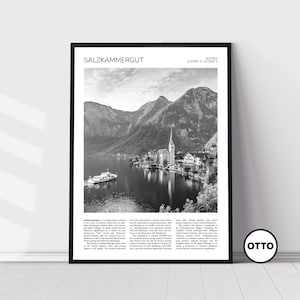 Salzkammergut Wall Art | Salzkammergut Home Decor | Old Town Hallstatt | Austrian Artful Travel Gift | Austria Art Poster Print