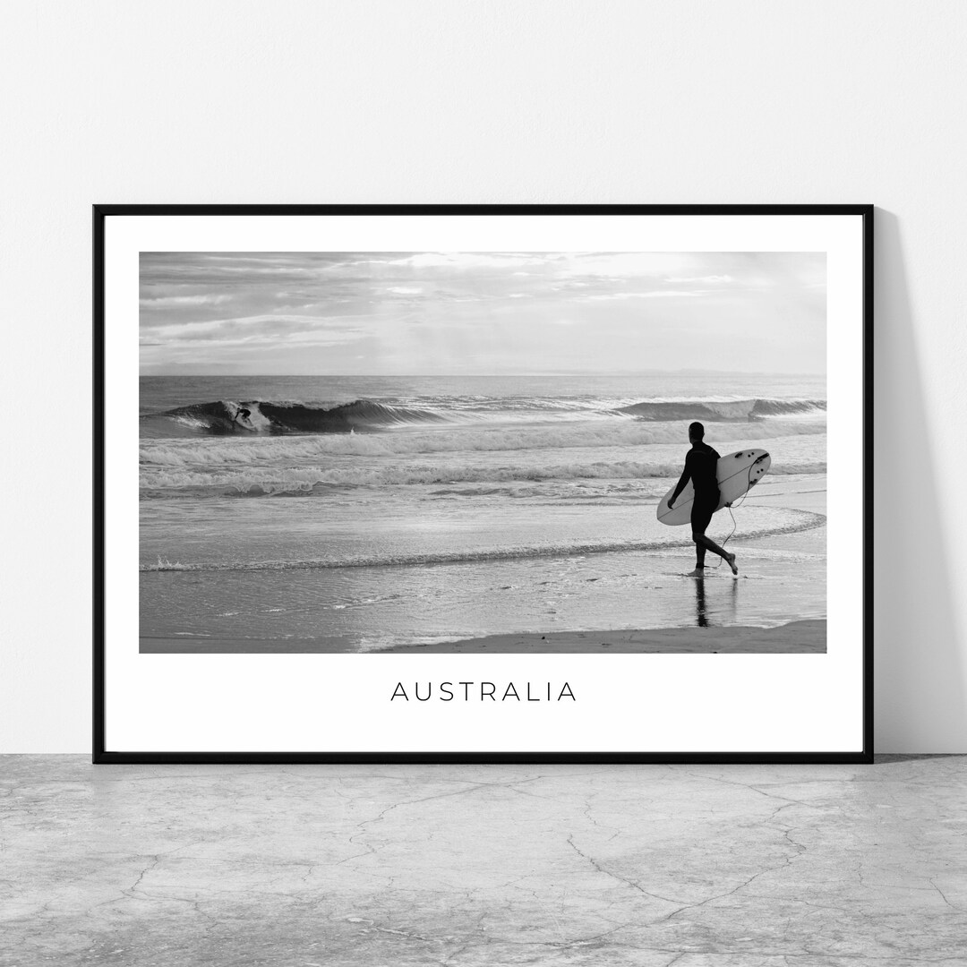 Australia Wall Art Surfer Australia Artful Travel Poster Etsy.de