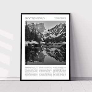 Rocky Mountains Wall Art | The Rockies Mountain Range | Dream Lake Artful Travel Poster Print Photo | Landscape | Colorado, USA