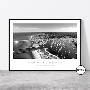 Martha&#39;s Vineyard Wall Art | Martha&#39;s Vineyard Home Decor Print | Oak Bluffs Travel Poster | Photo Travel Gift Idea | Massachusetts, USA