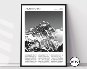 Mount Everest Wall Art | Mt Everest Artful Travel Poster Print Photo | Mountain Landscape Photo | Nepal
