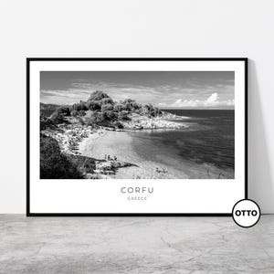 Corfu Print | Corfu Artful Travel Poster Print Photo | Ionian Sea, Greek Beach | Greece, Europe