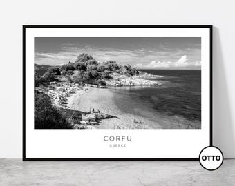 Corfu Wall Art Print, Greece Travel Poster - Physical Image or Digital Download, Various Sizes