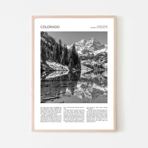 Colorado Wall Art | Colorado Artful Travel Poster Print Photo| Maroon Bells, Maroon Lake, Aspen | Landscape | United States