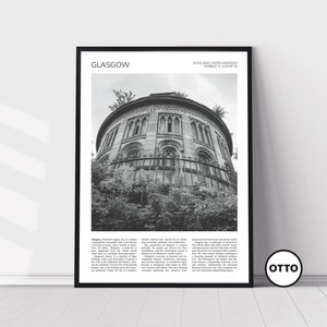 Glasgow Wall Art | Glasgow Necropolis Home Decor | Scottish Artful Travel Gift | Scotland, United Kingdom Art Poster Print