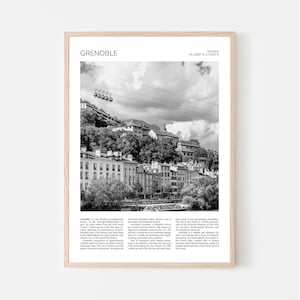 Grenoble Wall Art | Grenoble Home Decor | Cityscape, French Alps, Auvergne-Rhône-Alpes | French Artful Travel Gift | France Art Poster Print