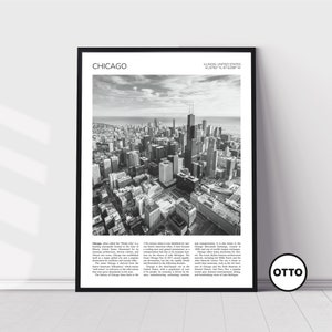 Chicago Wall Art | Illinois Home Decor | Chicago City Skyline Skyscrapers | American Artful Travel Gift | United States Art Poster Print