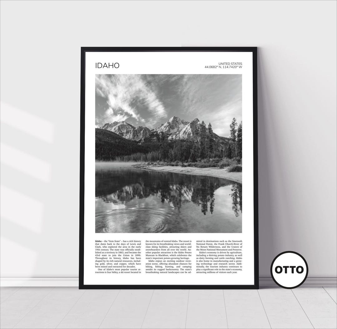 Idaho Wall Art | Idaho Home Decor Print | Sawtooth Mountains Art Travel ...