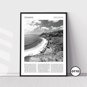 Tenerife Wall Art | Tenerife Home Decor Print | Playa de Las Teresitas Art Travel Poster | Photo Travel Gift Idea | Canary Islands, Spain
