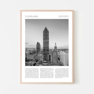 Cleveland Wall Art | Downtown Cleveland Artful Travel Poster Print Photo | Cityscape Skyline | Ohio, United States