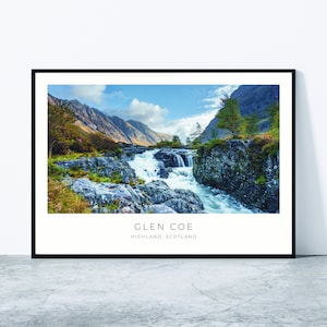 Glen Coe Wall Art | Glen Coe Artful Travel Poster Print Photo | Scottish Highlands | Landscape | Scotland, United Kingdom