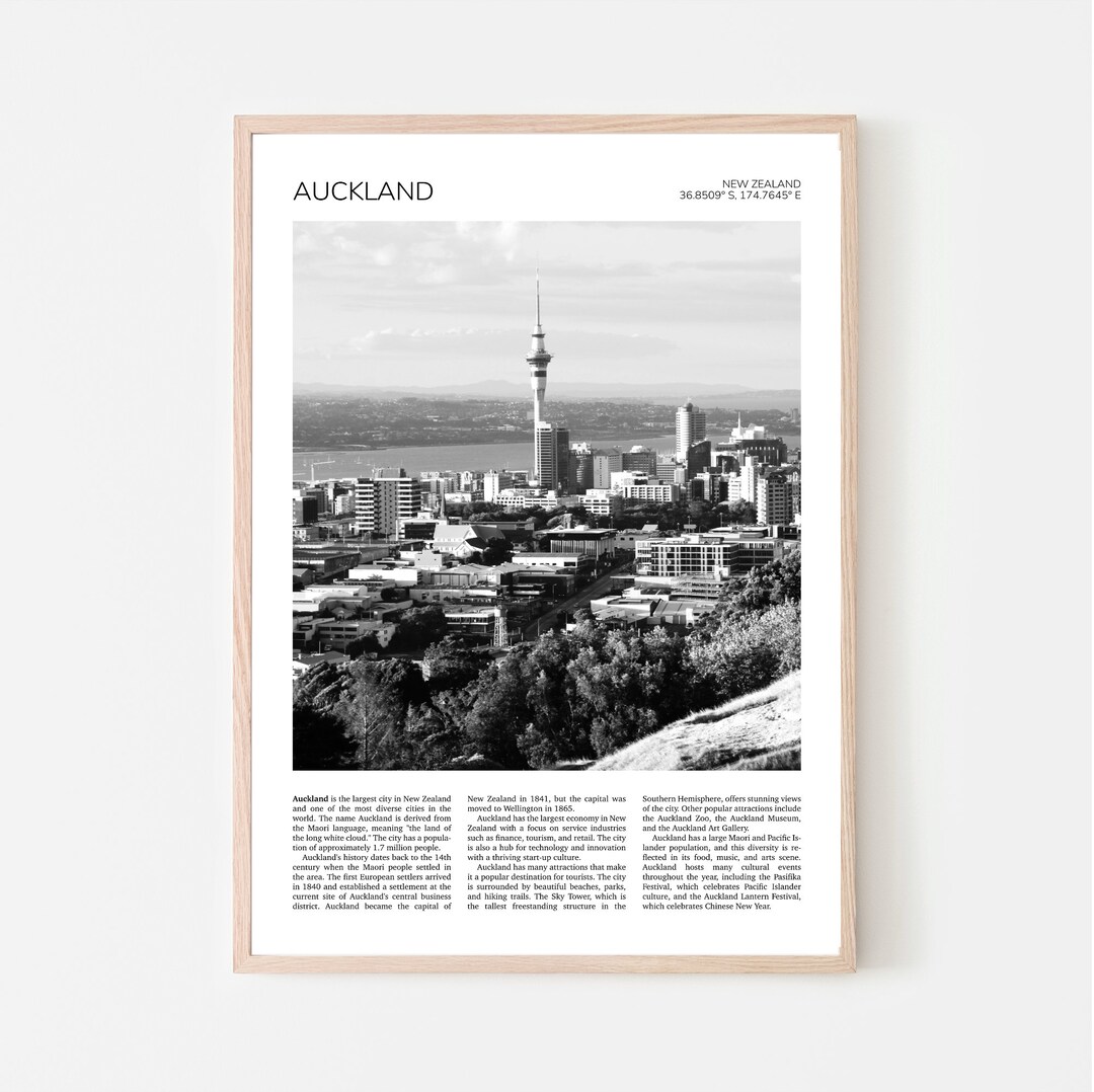Auckland Wall Art Auckland Skyline Artful Travel Poster Print Photo