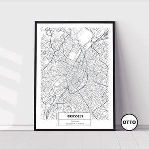 Brussels Wall Art | Brussels Line Street Map Print | Home Decor Print | Art Travel Poster | Artful Travel Gift Memento Idea | Belgium