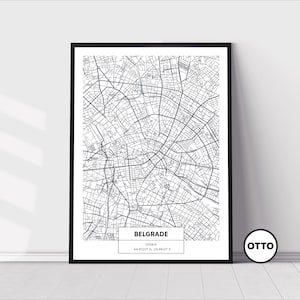 Belgrade Wall Art | Belgrade Line Street Map Print | Home Decor Print | Art Travel Poster | Artful Travel Gift Memento Idea | Serbia