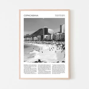 Copacabana Wall Art | Copacabana Beach Artful Travel Poster Print Photo | Rio De Janeiro, Brazil | Print