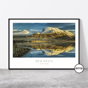 Ben Nevis Wall Art | Ben Nevis Home Decor Print | Fort William Landscape Art Travel Poster | Photo Travel Gift Memento Idea | Scotland