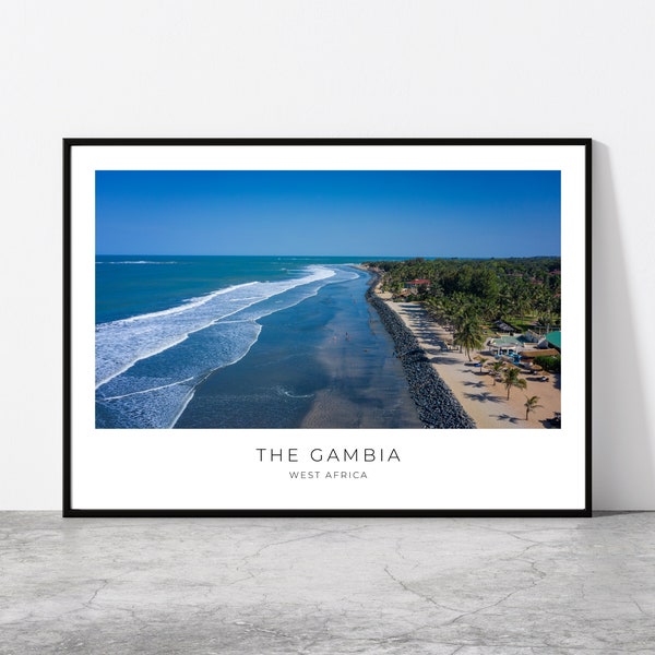 Gambia Wandkunst | Gambia Kunstvolle Reise Poster Druck Foto | Luftbild Landschaft | Westafrika