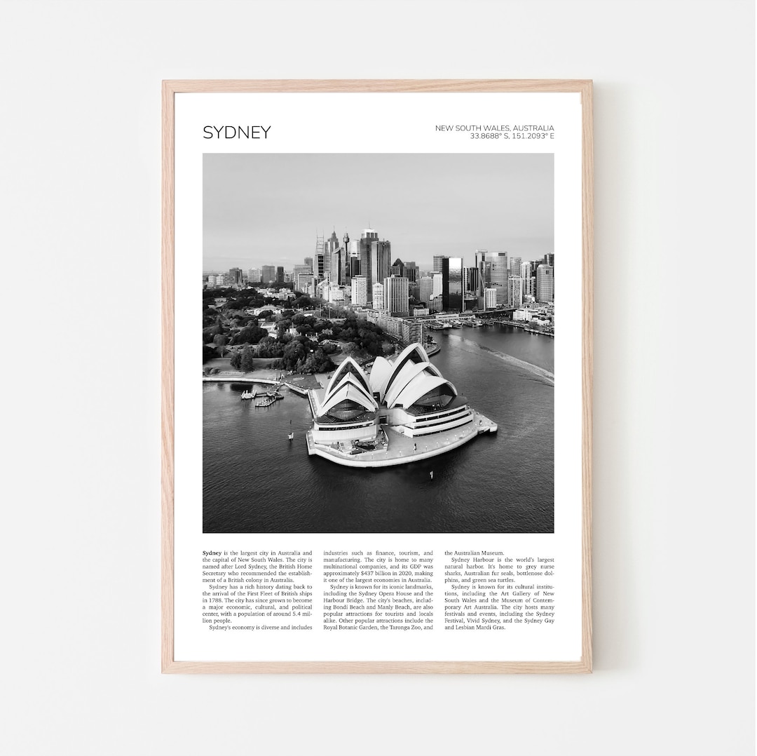 Sydney Wall Art Sydney Opera House Artful Travel Poster Print Photo