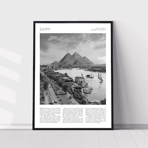 Egypt Wall Art | Egypt Artful Travel Poster Print Photo | Aswan, Pyramids, The Nile River | Landscape | North Africa