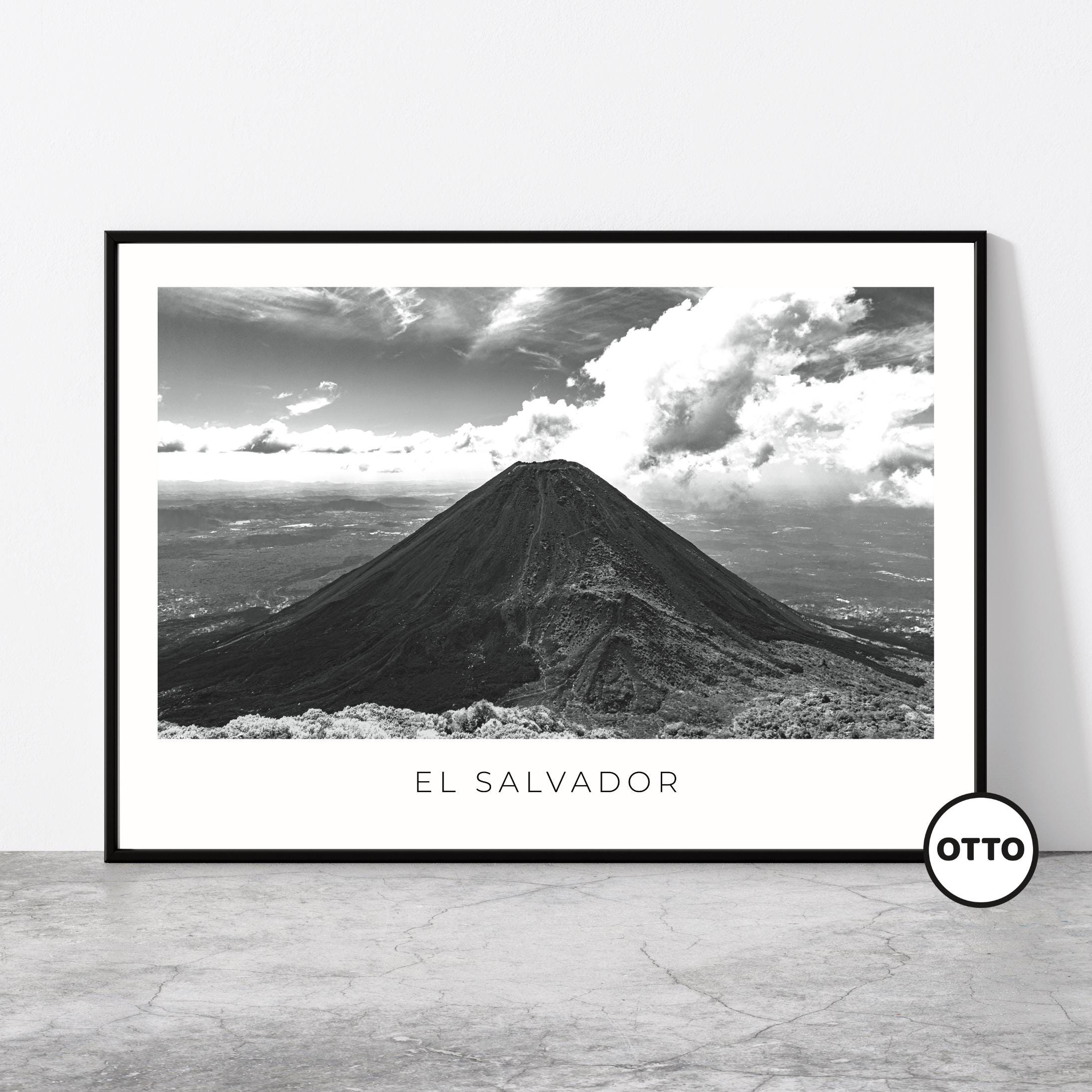 展示品ELBA ALVAREZエルバアルバレスJERICHOシルクスクリーン版画 El Salvador Wall Art | El Salvador Home Decor Print | Volcano of