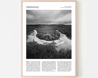 Arkansas Wall Art | Arkansas Artful Travel Poster Print Photo | Horseshoe Bend, Buffalo River, Ozark Mountains | Landscape | USA