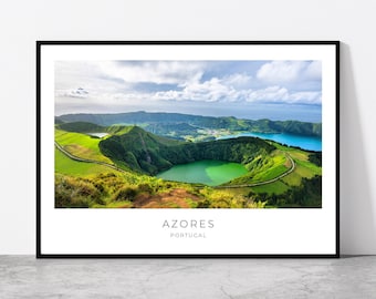Azores Travel Poster: Sao Miguel Island Landscape