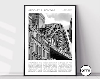 Newcastle upon Tyne Wall Art | Newcastle upon Tyne Artful Travel Poster Print Photo | Tyne Bridge | Tyne & Wear, United Kingdom