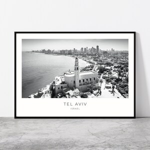 Tel Aviv Wall Art | Jaffa, Tel Aviv Artful Travel Poster Print Photo | Yafo Cityscape | Israel, Middle East